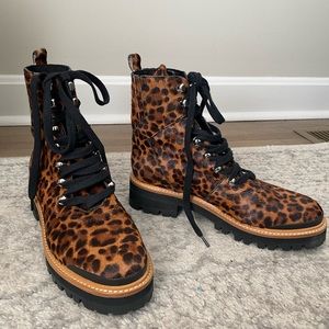 Marc Fisher Leopard Combat Boots